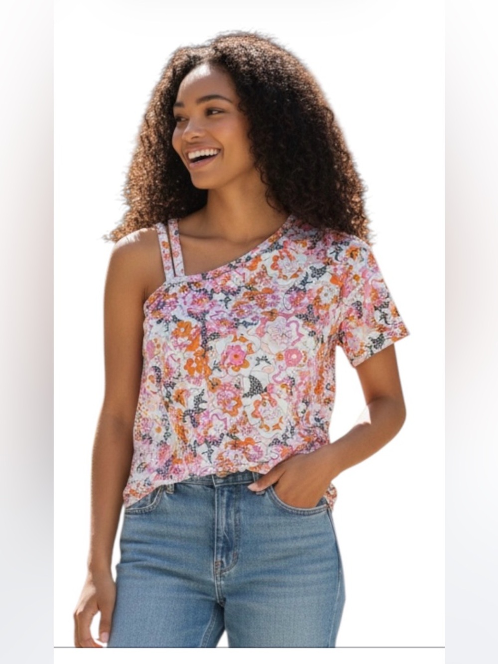 CATO ladies top XL flowery print